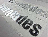Everglades Boat Logo Raised Domed 3D Decals 28" x 5.8" 2pcs.